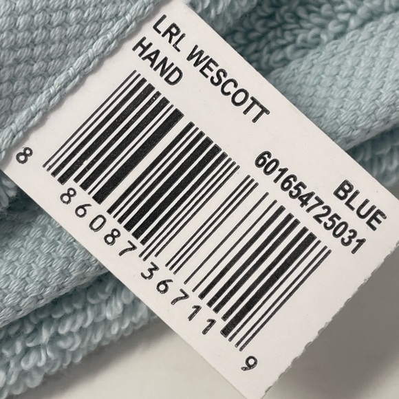 Lauren Ralph Lauren Set of 2 hand towels Aqua Blue NWT - Picture 5 of 8